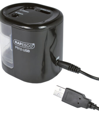 RAPESCO electrische dubbele puntenslijper PS12-USB, zwart