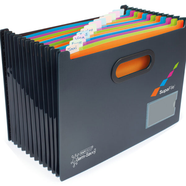 RAPESCO sorteermap / vakkenmap SupaFile, DIN A4, 13 vakken, zwart