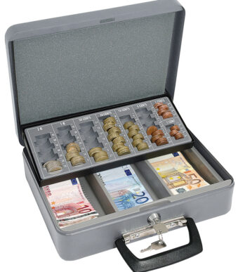 WEDO geldtelcassette Standard, grijs, van staalplaat