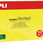 APLI zelfklevende memo's 'FUNNY Notes!', 125 x 75 mm, neongeel