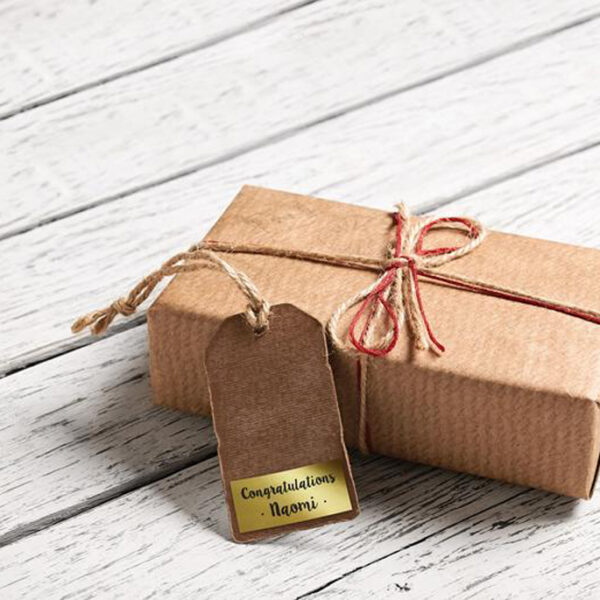 Etiketvellen in goudfolie, 38,1 x 21,2 mm