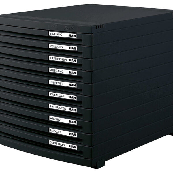HAN schuifladenbox CONTUR, 10 lades, zwart