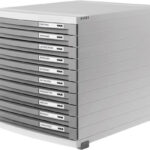 HAN schuifladenbox CONTUR, 10 lades, box: lichtgrijs, lades donkergrijs