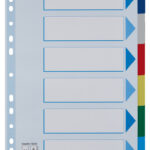 Esselte kunststof tabbladen, blanco, A4, PP, 6-delig