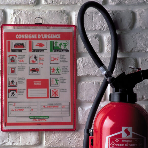 Ophangsysteem voor documenthouder, A4 staand, rood