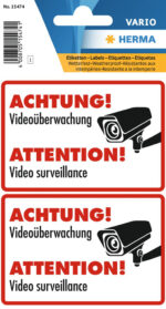 Herma waarschuwingsetiketten 'OPGELET! Videobewaking'