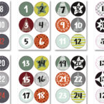 Kerstkalender stickervellen, gesorteerd