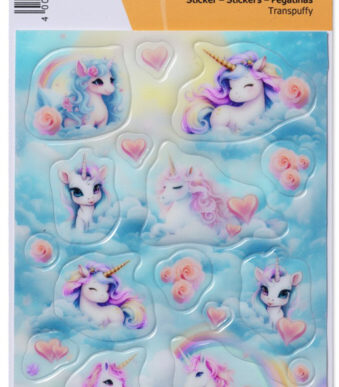 HERMA Sticker MAGIC Happy Unicorns, Transpuffy