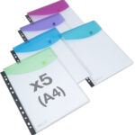 Rapesco documentmap, A4-formaat, met perforatierand, geassorteerde kleuren.