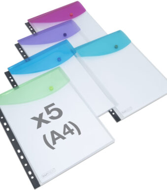 Rapesco documentmap, A4-formaat, met perforatierand, geassorteerde kleuren.