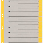 LEITZ scheidingsbladen, A4 overbreed, kraftkarton 230g/m2, geel