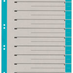 LEITZ scheidingsbladen, A4 overbreed, kraftkarton 230g/m2, blauw