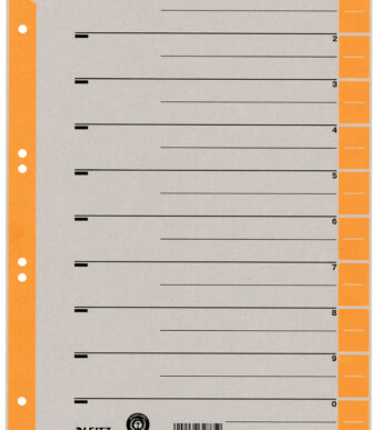 LEITZ scheidingsbladen, A4 overbreed, kraftkarton 230g/m2
