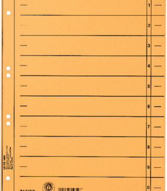 LEITZ scheidingsbladen, A4 overbreed, manillakarton 230g/m2, geel