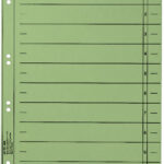 LEITZ scheidingsbladen, A4 overbreed, manillakarton 230g/m2, groen