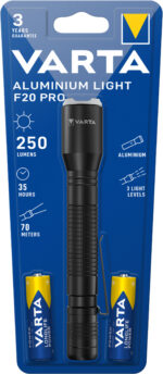 VARTA zaklamp Aluminium Light F20 Pro, zwart