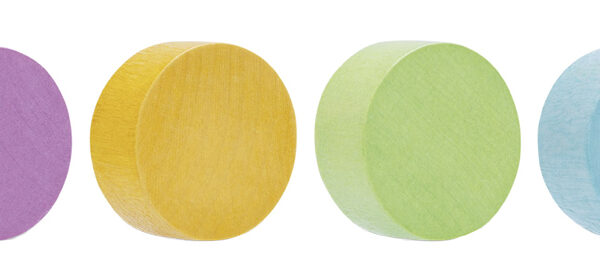 magnetoplan Neodym-magneten Wood Series Circle, pastelkleuren