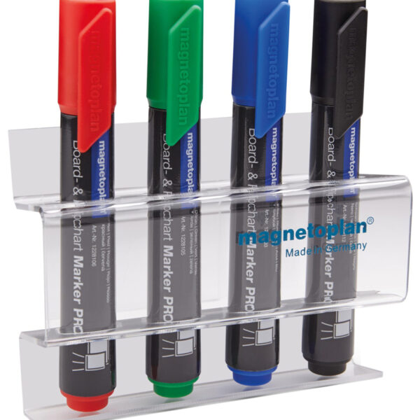 magnetoplan Acryl markerhouder, voor 4 Whiteboardmarkers