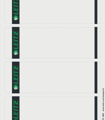 LEITZ ordnerrug-etiketten, 61 x 192 mm, kort, breed, grijs
