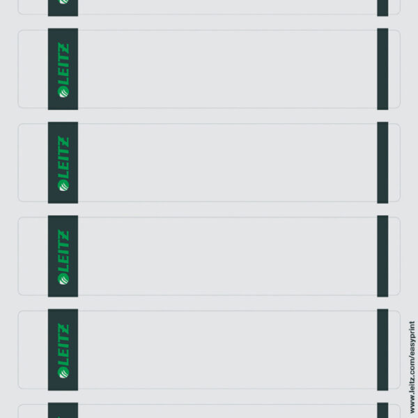 LEITZ ordnerrug-etiketten, 39 x 192 mm, kort, smal, grijs