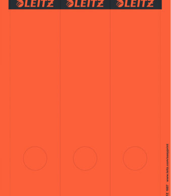 LEITZ ordnerrug-etiketten, 61 x 285 mm, lang, breed, rood