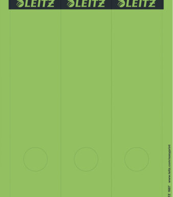 LEITZ ordnerrug-etiketten, 61 x 285 mm, lang, breed, groen