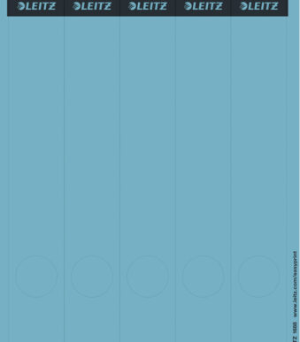 LEITZ ordnerrug-etiketten, 39 x 285 mm, lang, smal, blauw