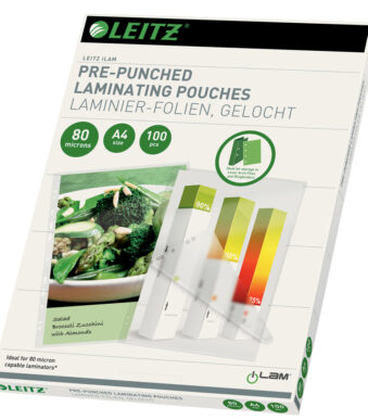 LEITZ lamineerhoes, DIN A4, ordnerponsing, 160 mic, 100 st.