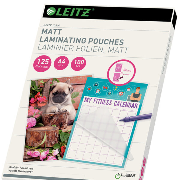 LEITZ lamineerhoes, DIN A4, mat, 250 mic, 100 st.