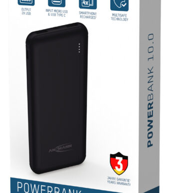 ANSMANN - Powerbank - 10.000 mAh - Kleur: Zwart