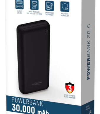 ANSMANN - Powerbank 30000 mAh - Zwart