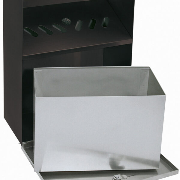 WEDO wandasbak met afdak, van staalplaat