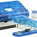 RAPESCO nietmachine en perforator set, blauw-transparant