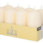 Stomp kaarsen, diameter 50 mm, crème, set van 8