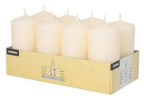 Stomp kaarsen, diameter 50 mm, crème, set van 8