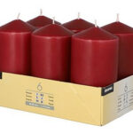 Bordeauxrode stomp kaars, diameter 60 mm.