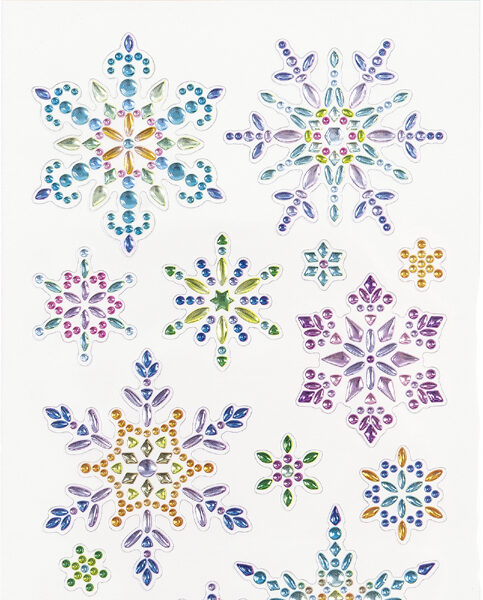 Kerst-stickers glanzende sneeuwvlokken