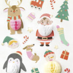 Kerststickers met honingraatvorm