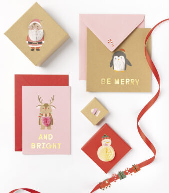 Kerststickers met honingraatvorm