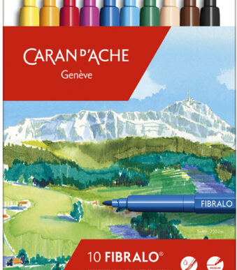 CARAN D'ACHE viltstiften FIBRALO, 10 stuks in blikje, 1,4mm