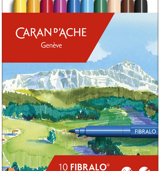 CARAN D'ACHE viltstiften FIBRALO, 10 stuks in blikje, 1,4mm