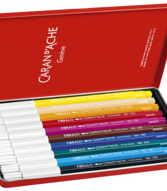 CARAN D'ACHE viltstiften FIBRALO, 10 stuks in blikje, 1,4mm