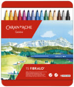 CARAN D'ACHE viltstiften FIBRALO, 15 stuks in blikje, 1,4mm