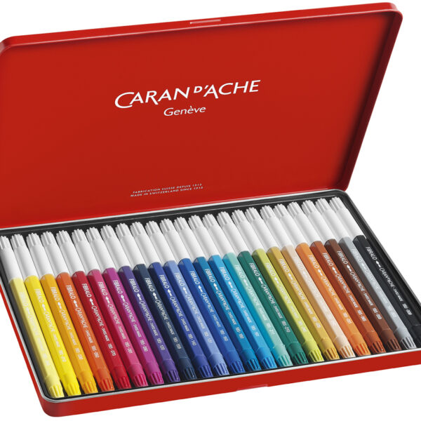 CARAN D'ACHE viltstift FIBRALO, 24 stuks in blikje, 1,4mm