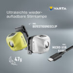 VARTA hoofdlamp Outdoor Sports Ultralight H30R, geel
