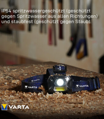 VARTA hoofdlamp 'Work Flex Motion Sensor H20', incl. 3x AAA batterij