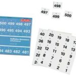 Zelfklevende nummerstickers, 1-500