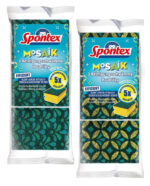 Spontex mozaik/spons, pakje van 3, kleuren assorti