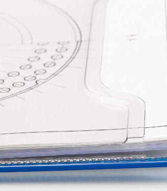 Draaitafel met klapblad van Tarifold, A4-formaat, blauw.