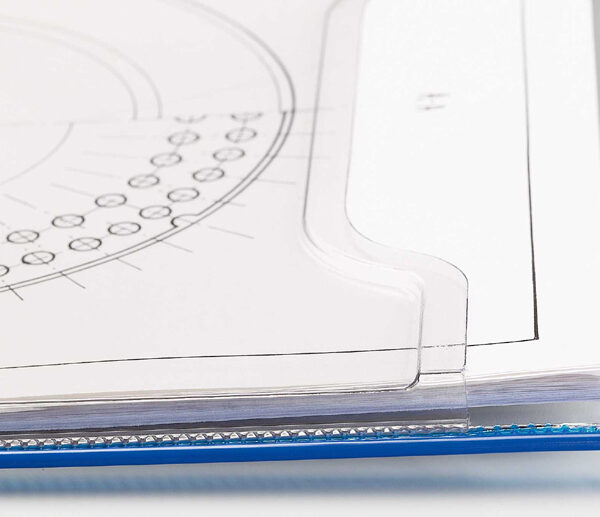 Draaitafel met klapblad van Tarifold, A4-formaat, blauw.